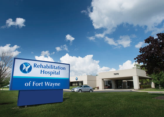 Entrance of Rehabilitation Hospital in Fort Wayne